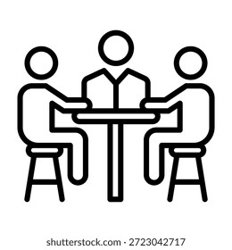 Ilustração de vetor de estilo de linha de ícone de atividades do grupo