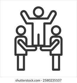 Group Activities Outline Icon Vector Illustration