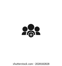 group add black icon isolated white background, for web, app, and presentation 