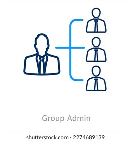 group admin and skills icon concept