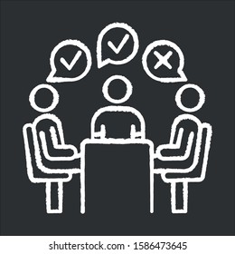 Group Administered Survey Chalk Icon. Public Opinion Polling. Social Research. Feedback. Customer Satisfaction. Voting. Sampling. Data Collection. Isolated Vector Chalkboard Illustration