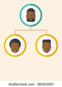 A group of african gather to have a business meeting and brainstorming. Business group concept. .  A Contemporary style with pastel palette, soft beige tinted background. Vector flat design