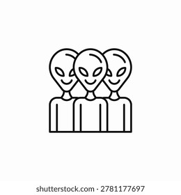 group of aliens icon sign vector