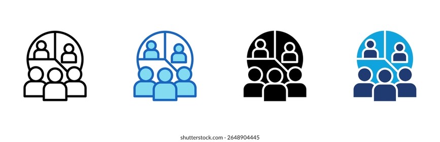 Ícone Análise de grupo Ilustração de vetor de vários estilos