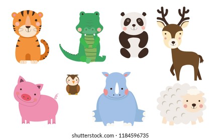 Group Animals Collection Stock Vector (Royalty Free) 1184596735 ...