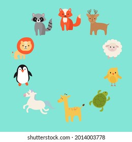 Group of animals illustration graphic template
