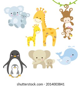 Group of animals illustration graphic template