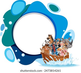 Group of animals sailing together on a boat