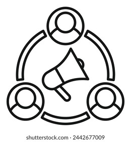 Group announcement icon outline vector. Media online content. Ad help