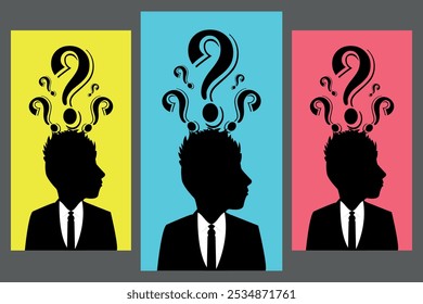 Group of anonymous man - silhouette