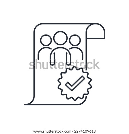 Group appeal. Petition. Vector linear icon on a white background.