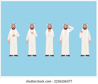 A group of Arab businessman personalities. vector illustration. isolated