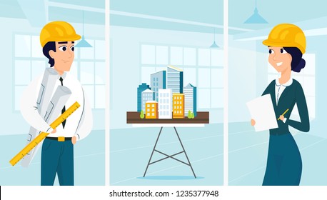 Group Architects City Architecture Layout Vector Stock Vector (Royalty ...