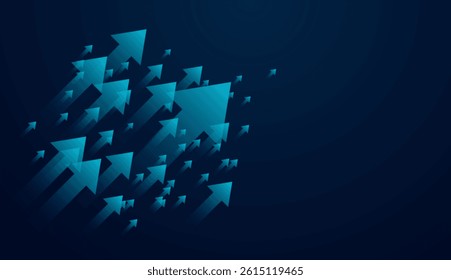 Group of arrow stands tallest, representing leadership, success, and standout performance amid collective advancement. vector illustration