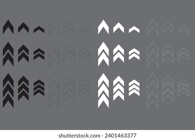 Group of arrows in the background in vector graphics.