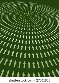 group of arrows pointing towards the center