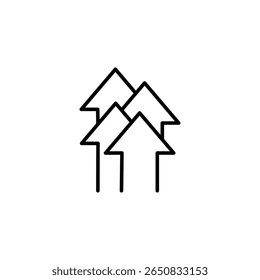 Pfeilgruppe, die in einem sauberen minimalistischen Stil nach oben zeigt
