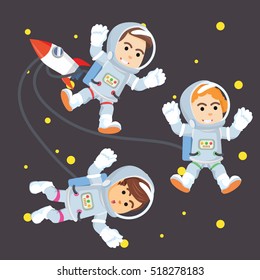 group of astronaut in space
