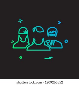 Group avatar icon design vector
