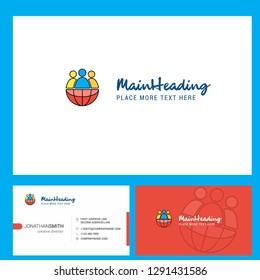 Group avatar Logo design with Tagline & Front and Back Busienss Card Template. Vector Creative Design