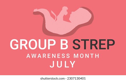 Mes de concientización del grupo B Streptococcus. fondo, banner, tarjeta, afiche, plantilla. Ilustración vectorial.