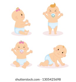 Group Babies Characters Stock Vector (Royalty Free) 1305425698 ...