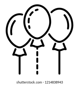 Group ballon icon. Outline group ballon vector icon for web design isolated on white background