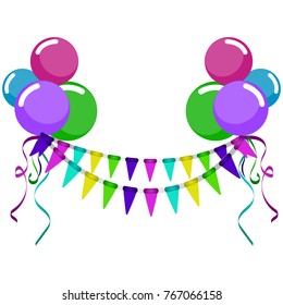 Group of balloons with party ornaments, Vector illustration