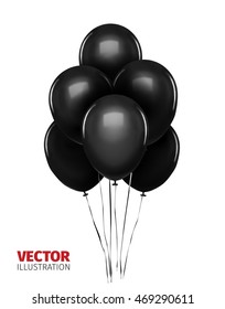 Group of balloons , sale message for shop. Balloons sale black friday decoration white letters. Business hopping store banner for Black Friday. Big 3d black friday letters vector iilustration 