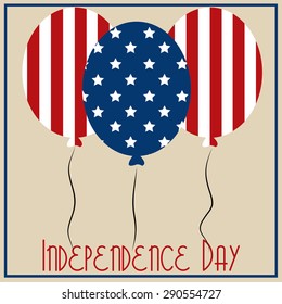 Group of balloons with textures for independence day. Vector illustration