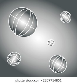 Group of balls. Gray balls on a gray metal background.