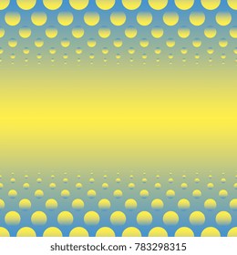group of balls on a yellow turquoise gradient