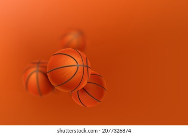 Group of basketball balls vector wallpaper with copy space