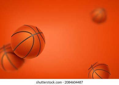 Group of basketball balls vector wallpaper with copy space
