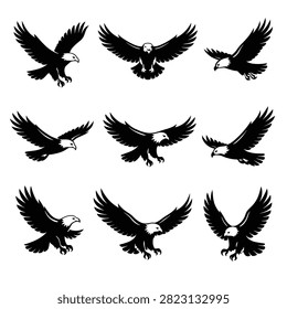 Group of bats in flight with outstretched wings and detailed wing structure