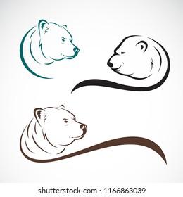 Group of bear head design on white background., Wild Animals. Easy editable layered vector illustration.