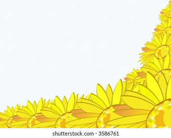 Group of beautiful yellow Sunflower petals details