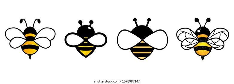 Group bee icon isolated on white