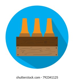 Group of beer bottles on a button, Vector illustration