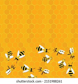group of bees on honey hive