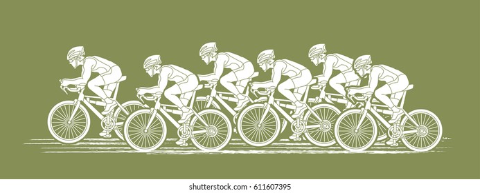 Group of Bicycle riding shape graphic vector.