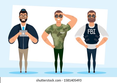 group of big men characters vector illustration design