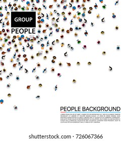 Group big people crowd on white background. Vector illustration.