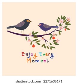 Group of birds family in love icon character vector illustration. Beautiful hand drawn animal design for cards, poster, cover and prints.