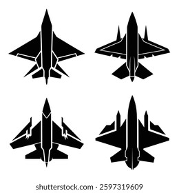 A group of black airplanes