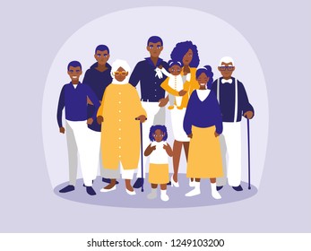 group of black family members characters