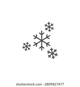 Group of black snowflake symbols on white