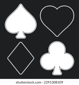 Group of blackjack card symbols Casino icons Vector
