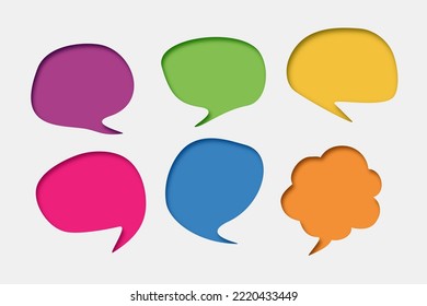 grupo de icono de burbuja de voz en blanco de varios colores  