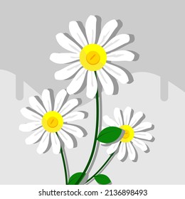 Group of blooming sunflowers different sizes vector flat material design isolated 
